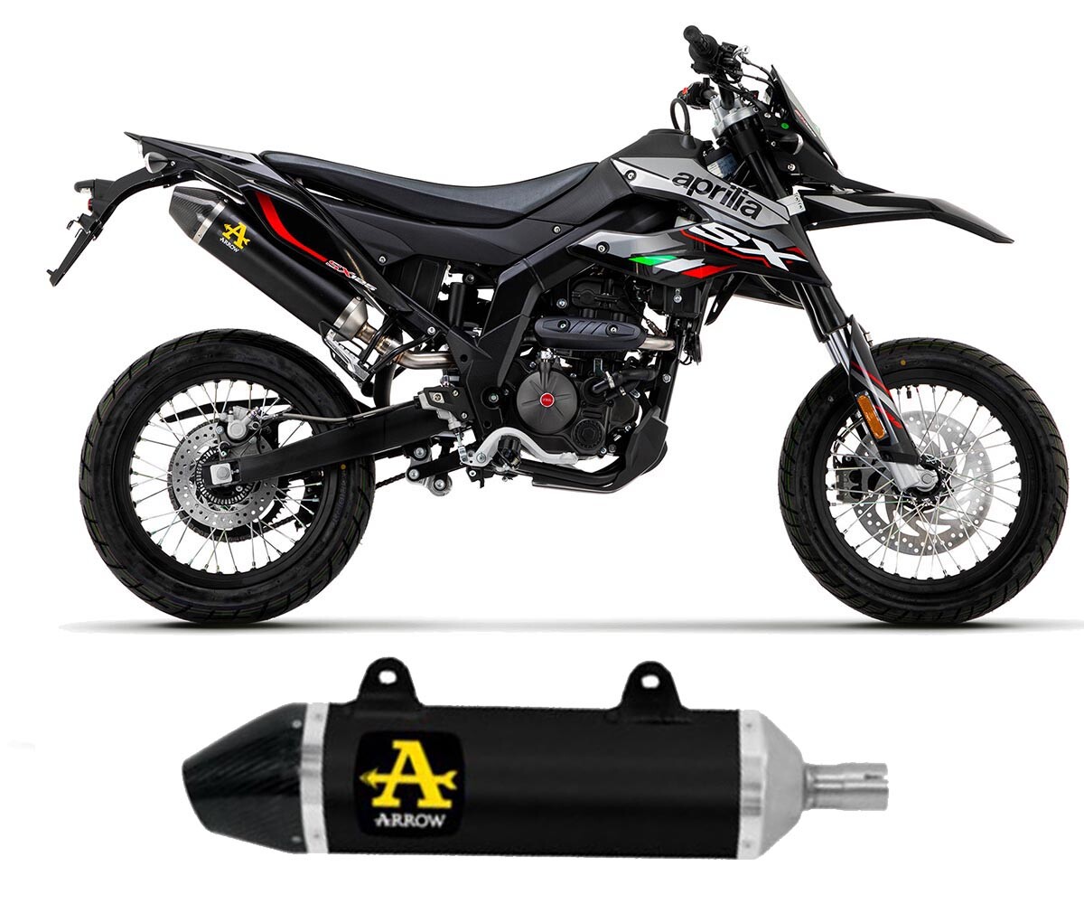Exhaust Arrow Th Carbon Endcap Alu Black APRILIA RX-SX 125 2021 > 2023
