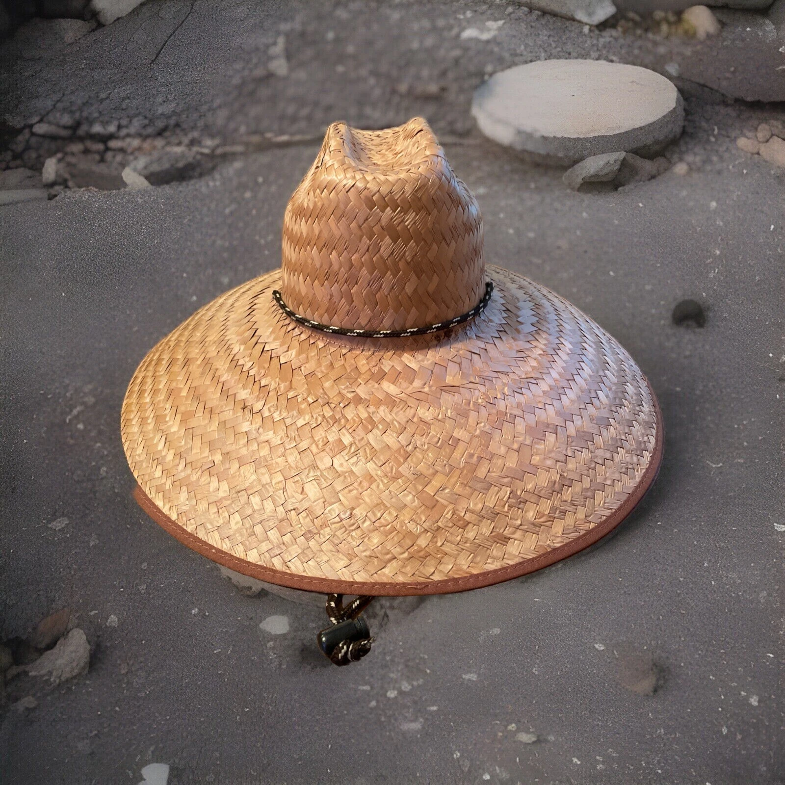 Peter Grimm 19 X 20 Adjustable Palm Straw Sun Hat Extra Wide Brim Sombrero