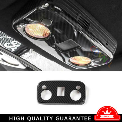 Fit For Ford Mustang 2015-2021 Carbon Fiber Front Reading Light Cover Trim 1PCS