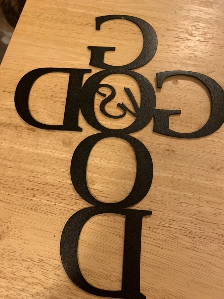 God is Good Metal Signs Decor Black Metal Cross God is Good Sign - Image 4 of 4