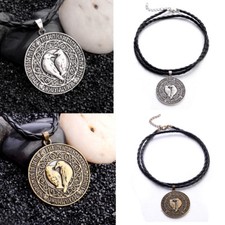 Collar colgante eslavo amuleto plata runa cuervo vikingo nórdico para hombre joyería