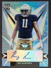 Ben Skowronek XRC PLATINUM BLUE Autograph Auto SSP #ed 5/20! 2021 Leaf Valiant!