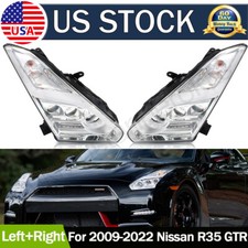 Fits 2009-2022 Nissan R35 GTR LED DRL Headlights Upgrade 09-16 to 17+ Head Lamps