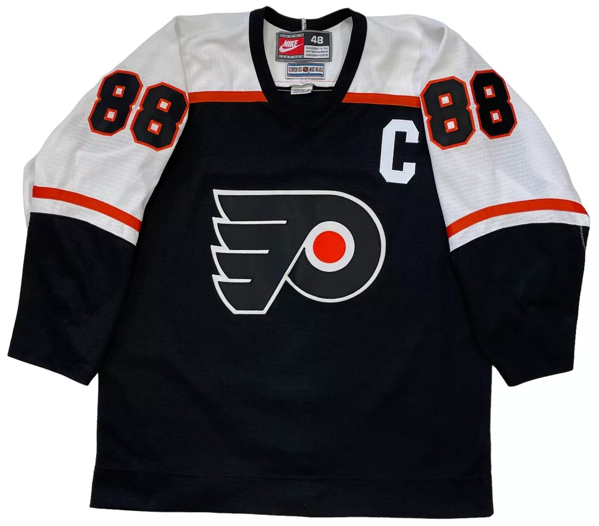 Vintage 90s Koho Philadelphia Flyers NHL Mens Jersey S Wacker #9 Black