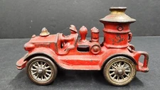 A C WILLIAMS STEAMER FIRE TRUCK CAST IRON J6