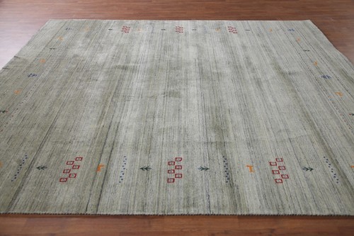 Little Character/ Animal Green Gabbeh Area Rug 8'x10' Handmade Dining Room Rug - Picture 9 of 12