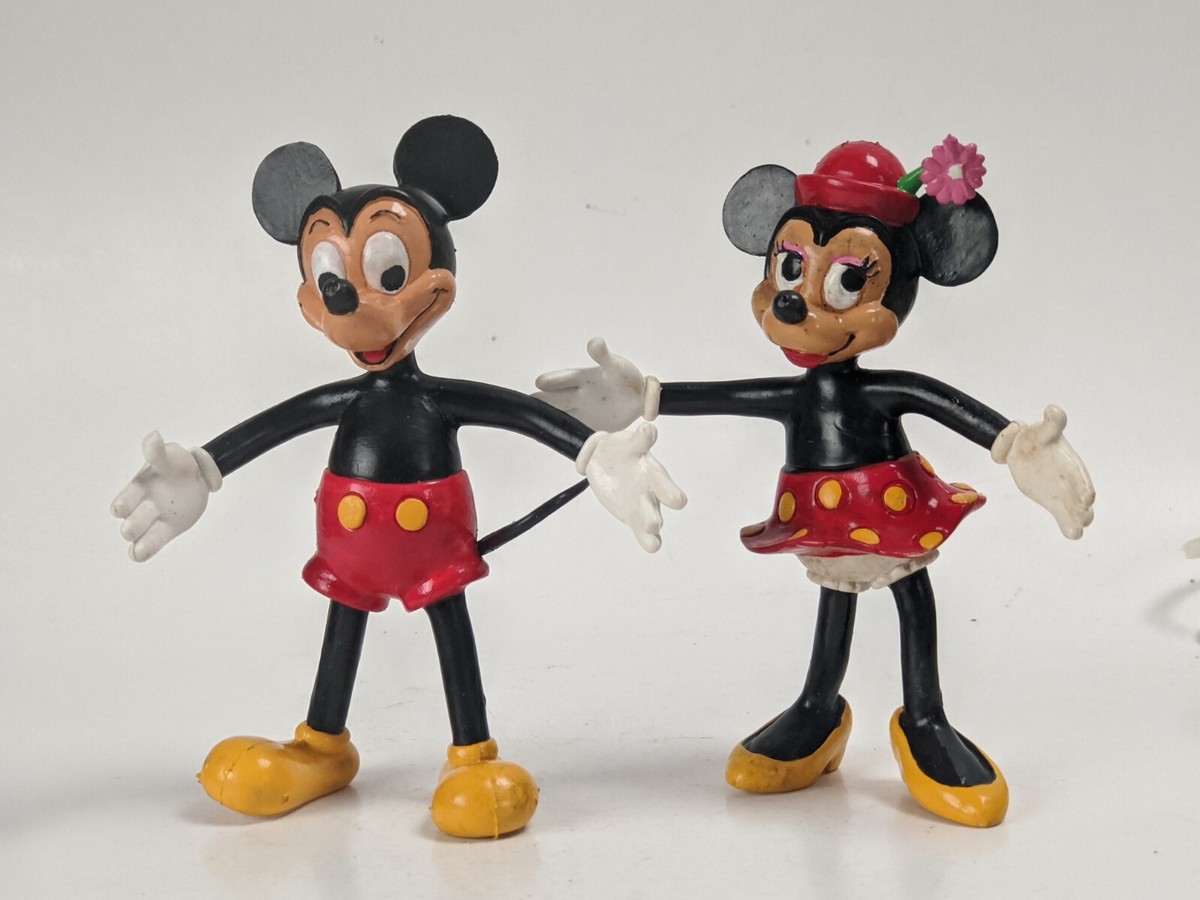 Vintage 1985 Bully Mickey & Minnie Mouse Walt Disney Bendy