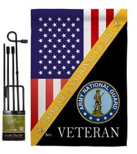Home of Army National Guard Garden Flag Set with Stand - Made in USA