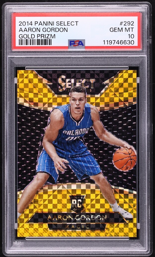 2014 Select Gold Prizm #292 Aaron Gordon 1/10 Rookie RC PSA 10
