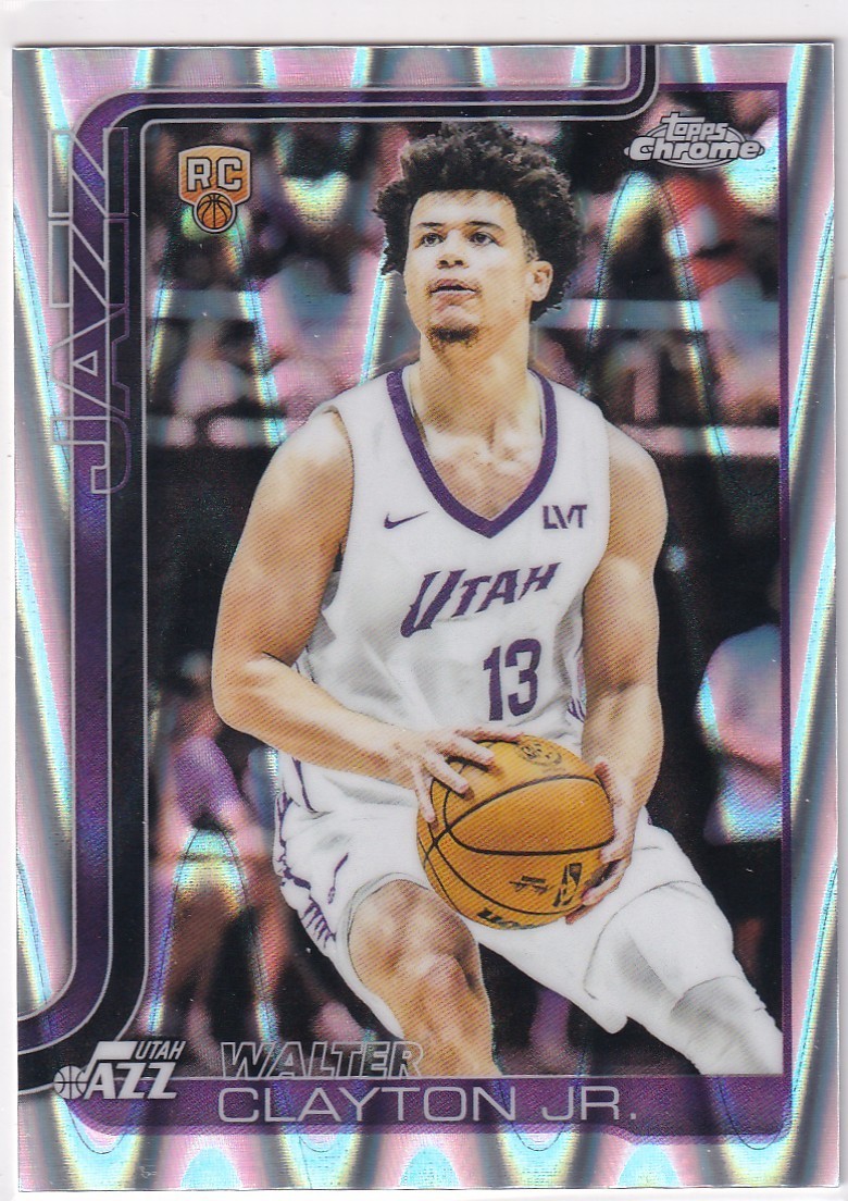 2025 Topps Chrome Walter Clayton Jr RC Raywave #268 Jazz PWE