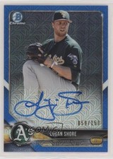2018 Bowman Chrome Prospect HTA Blue Mojo Refractor 59/150 Logan Shore Auto 0sm9