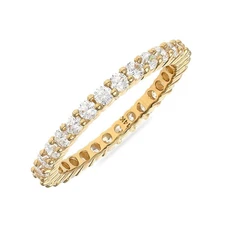 1CTW Stone Accent 14K Yellow Gold 2mm Eternity Ring