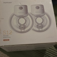 Momcozy S12 Wearable Double Electric Breast Pump, Hands-Free, 24mm, LCD, White