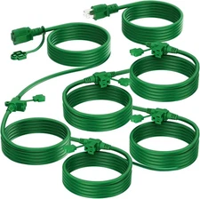 K KASONIC - Outdoor Extension Cord 50 FT, Evenly Spaced 6 Outlets Plugs, 16/3 SJ