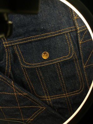 Selvedge RAW Denim Rider Jacket 18OZ Sashiko Details. Made to Fade.