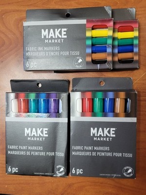 Make Market Fabric Ink & Paint Markers. Lot Of Four 6 Packs