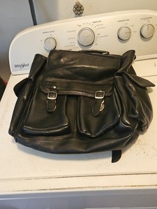 Colombian black leather backpack