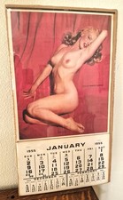 Vintage 1955 Marilyn Monroe Nude Calendar Original Golden Dreams 21 3/4 x 12