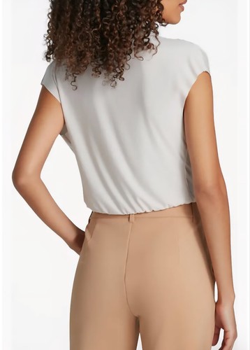 Commando Butter Draped Funnel Neck Crop Top Womens Size L Porcelain White NEW - Picture 2 of 2