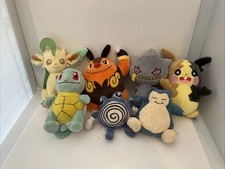 Pokemon Plush Lot Leafeon Snorlax Pignite Squirtle Banette Pickachu Poliwhirl