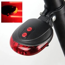 Bicycle Bike LED Lights 2 Lasers 5 LED Waterproof Cycling Taillight Safety Warni