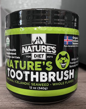 NATURE'S DIET TOOTHBRUSH SYSTEMIC PLAQUE REMOVER DRY DOG FOOD TOPPING ICELANDIC