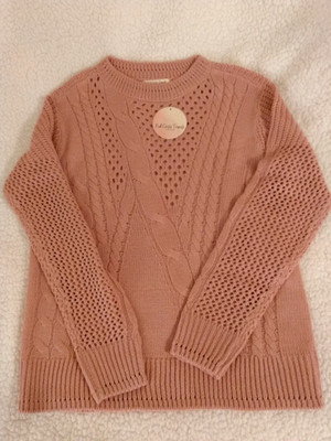 Full Circle Trends Women's Dusty Rose Knit Sweater Size Medium NWT Cozy