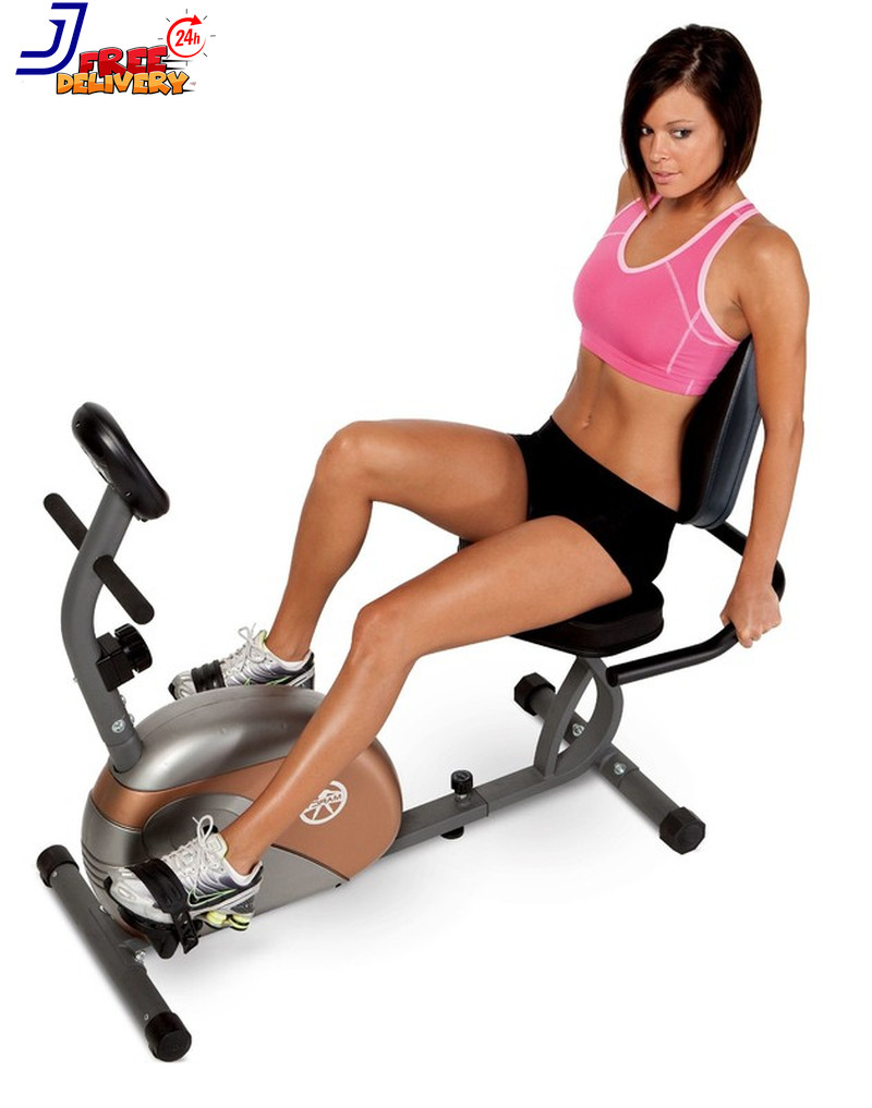 Marcy ME709 Magnetic Recumbent Bike Compact Comfortable Cycl