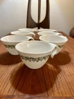 7 Vintage Corelle Coffee/Tea Cups-Spring Blossom-CRAZY DAISY-Hook Handle-Corning
