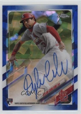 2021 Topps Chrome Sapphire Rookie Dylan Carlson #RA-DC Auto RC 0f5t