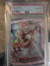 2025 PANINI PRIZM CHERRY BLOSSOM CHOICE #67 TRAVIS KELCE 06/15 PSA 10