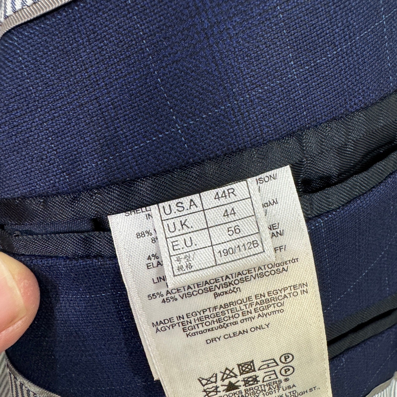 Brooks Brothers Explorer Regent Fit Navy Plaid Blazer Sport Coat Mens 44R thumbnail 7