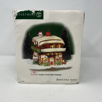 DEPT 56 North Pole FRETTA'S FRUIT CAKE COMPANY Village Series *READ* Damaged
