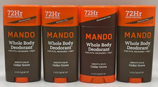 4PK Mando Whole Body Smooth Solid Deodorant Stick 2.6 OZ EA Cedar Grove READ