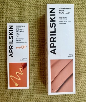 April Skin Acne Care Set-Carotene IPMP Clearing Solution & Pore Clay Mask