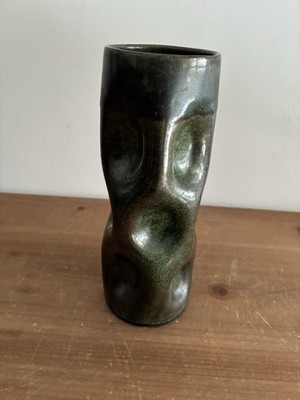 Brutalist Vase Grün Mid Century 60er Jahre Mid Century Modern