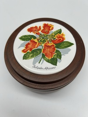 Artistic Wooden Trinket Box African Tulip Tree Flame Of The Forest Jewelry