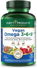 Purity Products Vegan Omega 3-6-9 Formula - “5 in 1” Essential Fatty Acid... 