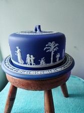 Vintage Wedgewood Jasperware Käsekuppel und Teller