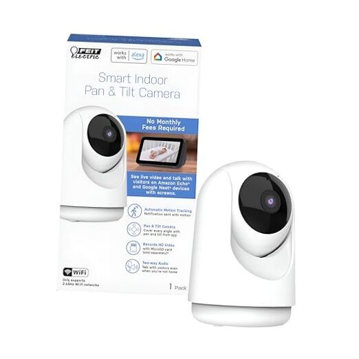  Indoor Security Camera with Motion Detection, 30ft. White PLUG-IN DESK CAMERA
