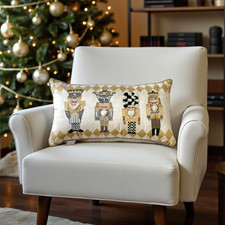 MacKenzie-Childs 28" Glam Up Nutcracker Lumbar Pillow New No Box