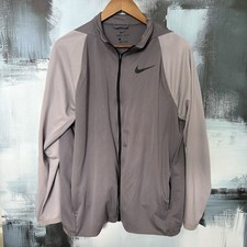 Nike Dri-FIT Gray Full Zip Jacket Size L Lightweight Athletic Training Track
