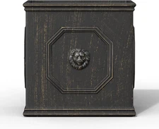 Lion Head Square Concrete Planter, 12.5 Inch Large Plant Pot with Drianage, Mode