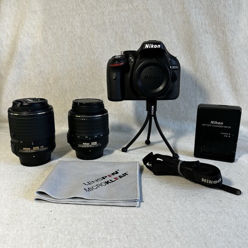 Nikon D5200 DSLR Kamera Konvolut - 2 Objektive + Stativ, Tasche, Top Zustand