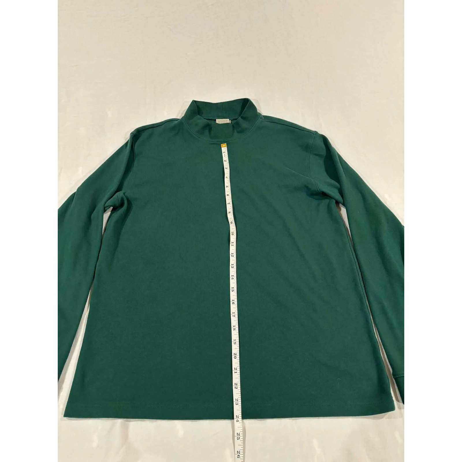 Scandia Woods Forest Green Mock Neck Long Sleeve Shirt Top Size LGE TL