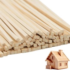 1/4 x 12 Inch 25 PCS Square Dowel Rods Wood Sticks Wooden Dowel Rods - Unfini...