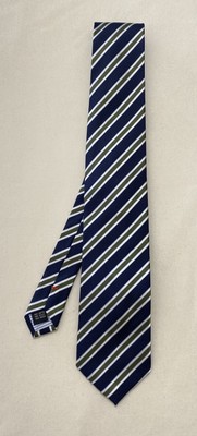 LIBERO MILANO. Blue Silk Tie. Striped Pattern. Made In Italy Ex Con