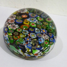 Vintage Murano Millefiori Glass Paperweight Floral Very Colorful