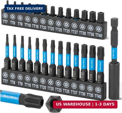 Impact Torx Bit Set 27 pcs S2 Steel TT7 TT40 Tamper Proof Security Magnetic