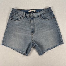 Levi Strauss Signature Vintage Original Jean Shorts Women 10 High Rise Lt Wash